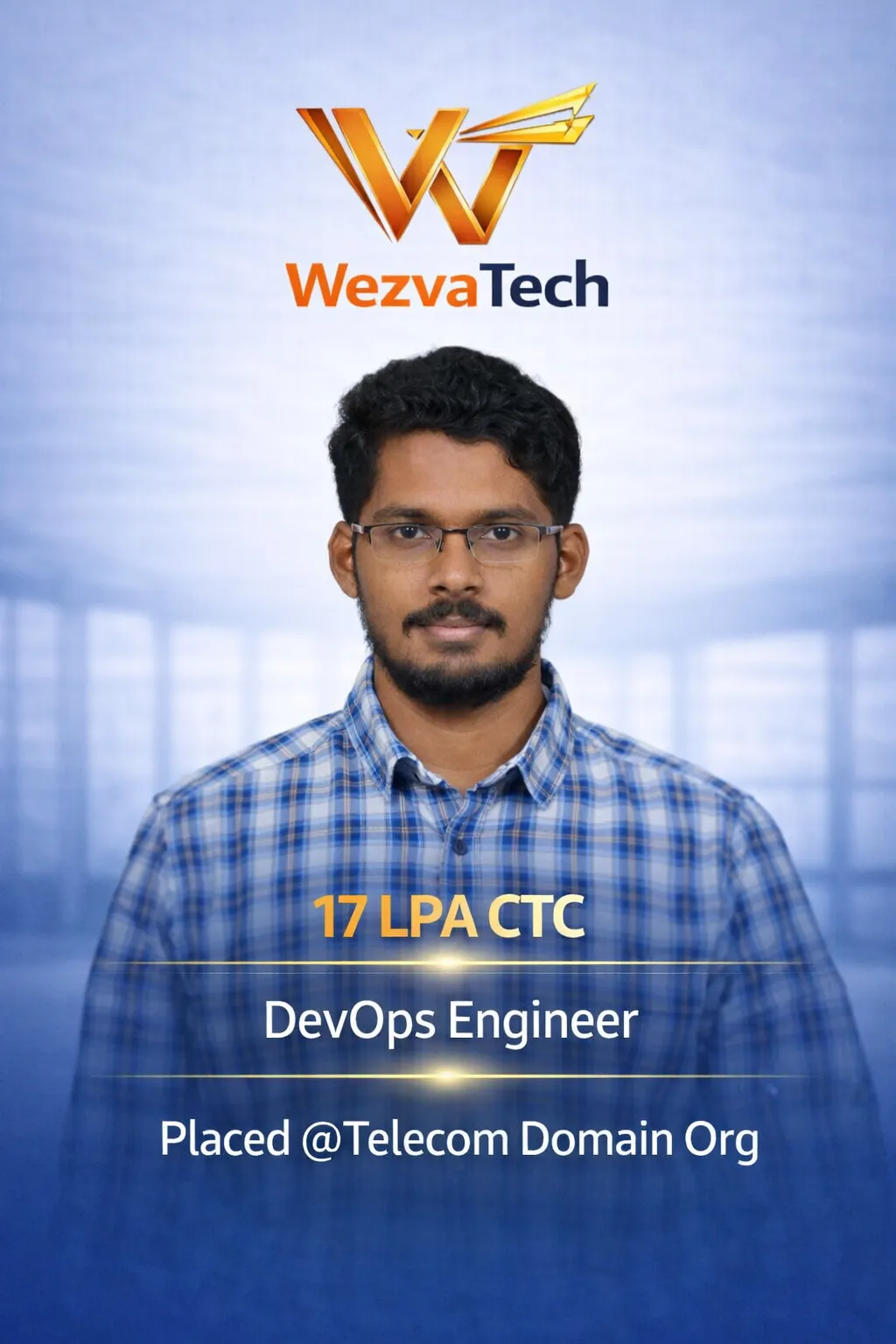 Placed learner 15 from WezvaTech placement outcomes