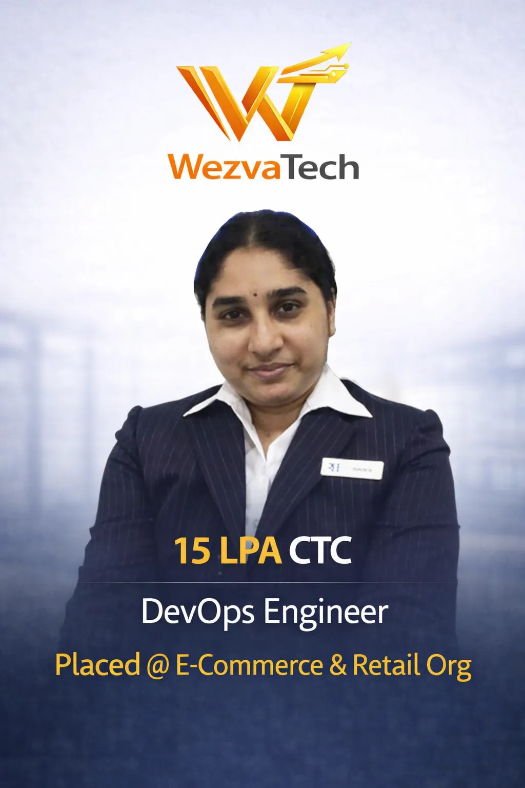 Placed learner 26 from WezvaTech placement outcomes