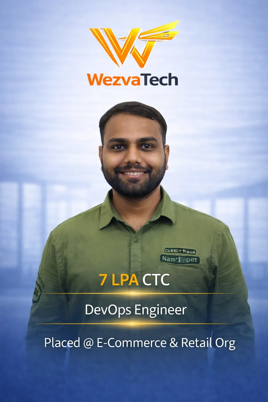 Placed learner 41 from WezvaTech placement outcomes